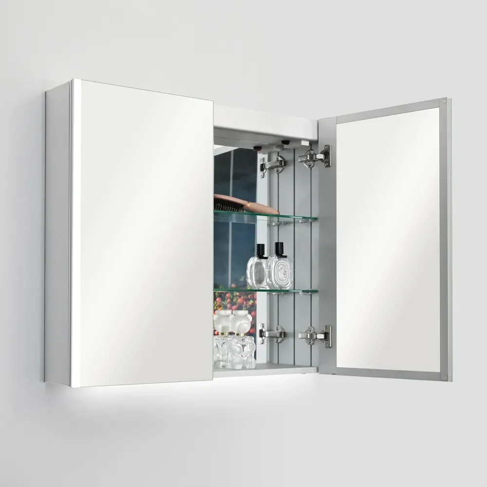 Best Quality Modern Rectangle Rectangular Illuminated Bath Mirror High Visibility Flush Mount Bathroom Cabinet Newest Design