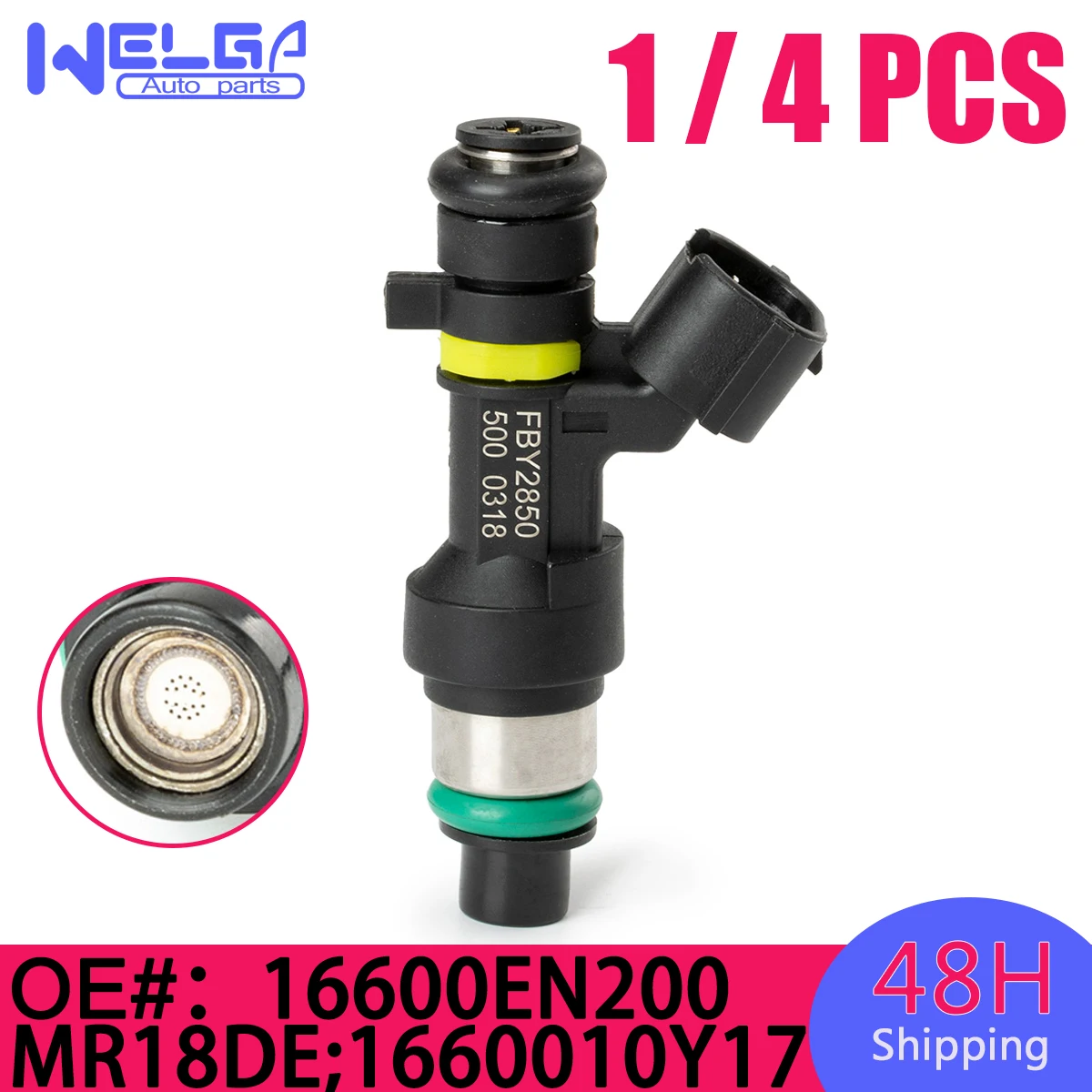 

1/ 4PCS 16600EN200 Fuel Injectors For Nissan Cube NV Sentra Versa 1.8L 2.0L MR18DE MR20DE 16600-EN200 1660010Y17 Car Accessories