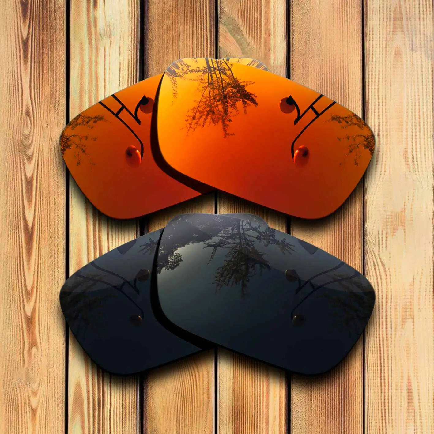 

100% Precisely Cut Polarized Replacement Lenses for jury Sunglasses Red& Solid Black Combine Options