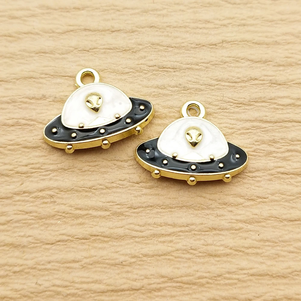 10pcs Enamel Rocket Charm for Jewelry Making Diy Accessories Zinc Alloy Gold Plated