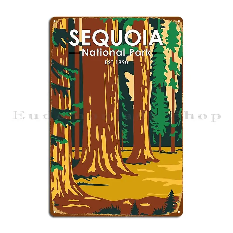 Sequoia National Park California Vintage Metal Signs Rusty Printing Decoration Designs Cinema Tin Sign Poster