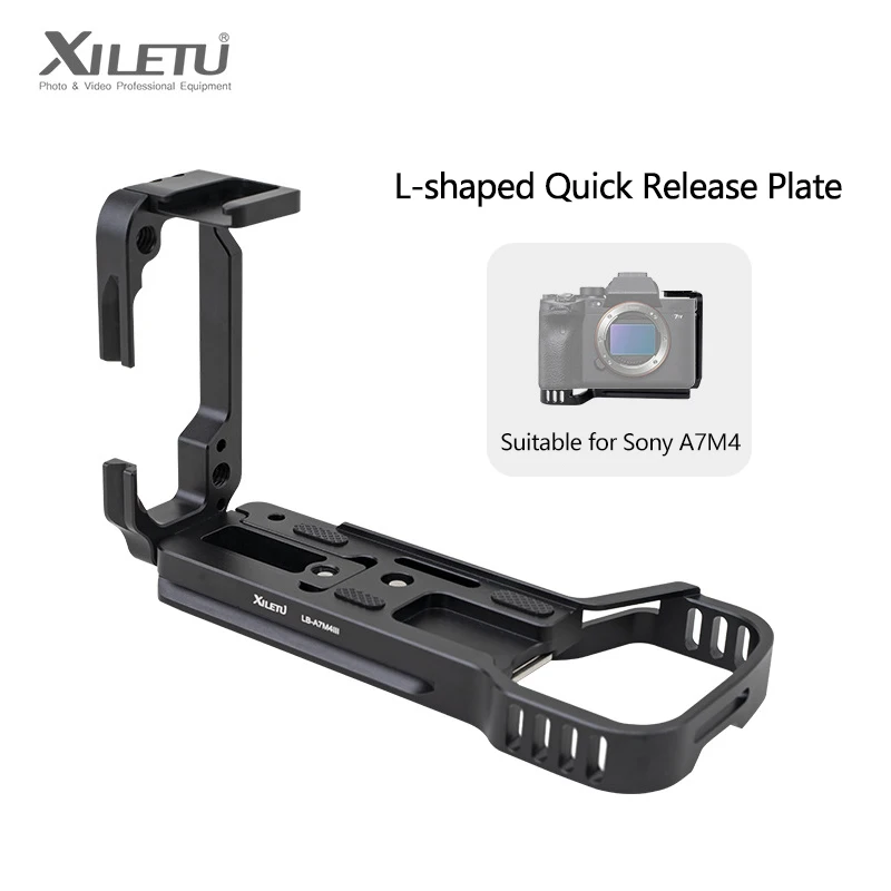 XILETU Expansion L-type Quick Release Plate Horizontal Vertical Shooting L Plate Bracket for Sony A7R4/A7M4 Camera Accessories