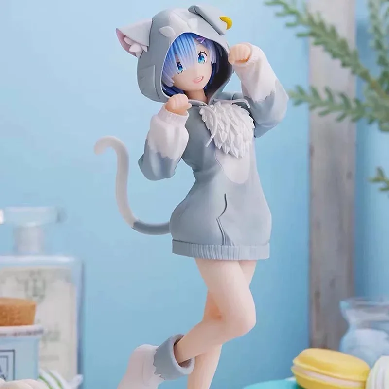 Nowy 22cm Anime Re:Zero Kara Hajimeru Isekai Seikatsu Rem Figurka Model Ram Puck Starting Dresses Pvc Emilia Collection Prezent Zabawka