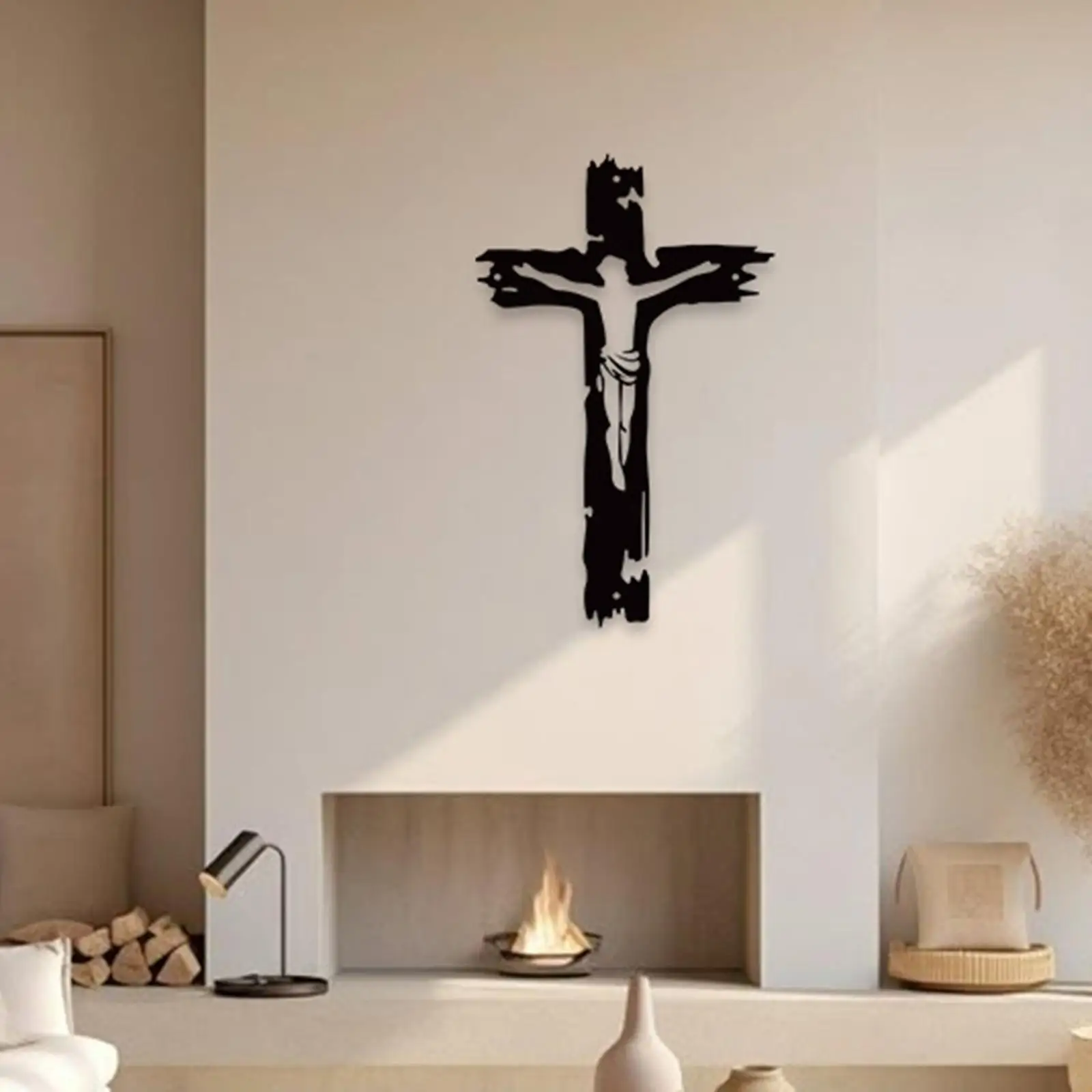 Minimalist Iron Cross Wall Decor Artistic Room Decoration Metal Home Ornament for Bedroom Interior Style