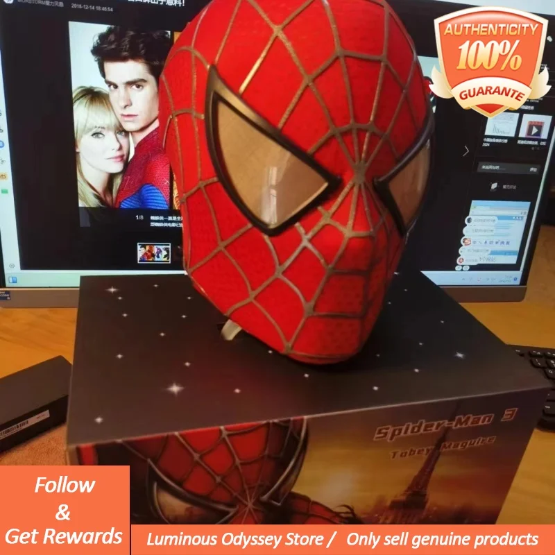

1:1 Tobey Mask Hot Sale Marvel 3d Spider-Man Venom Helmet Lights With Mask Removable Lenses Mascara Cosplay Set Christmas Gift