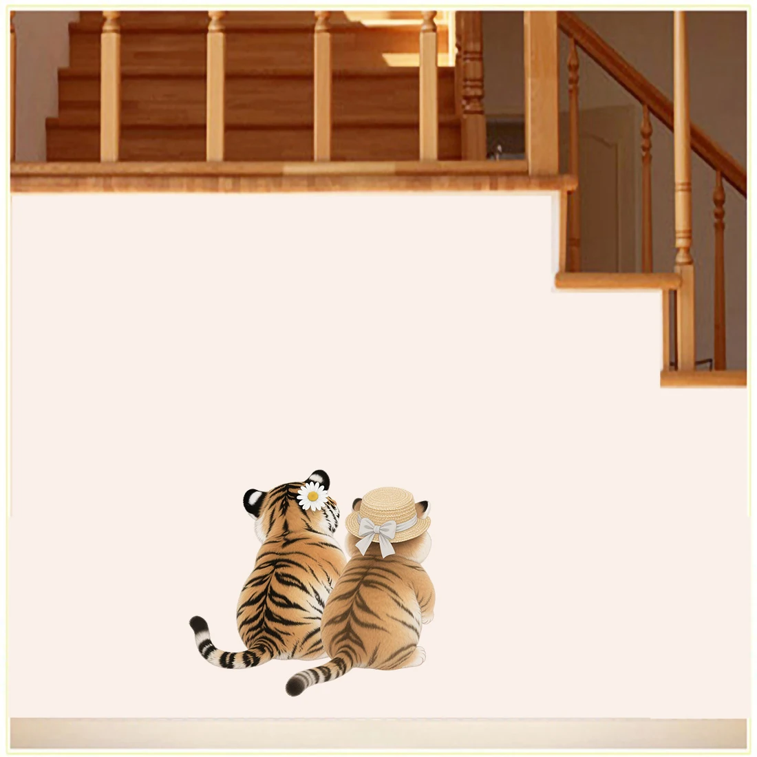 Three Ratels CEE118 Funny Tiger Cartoon Animal Wall Stickers for Children's Place Decoration Toilet decals Car Stickers