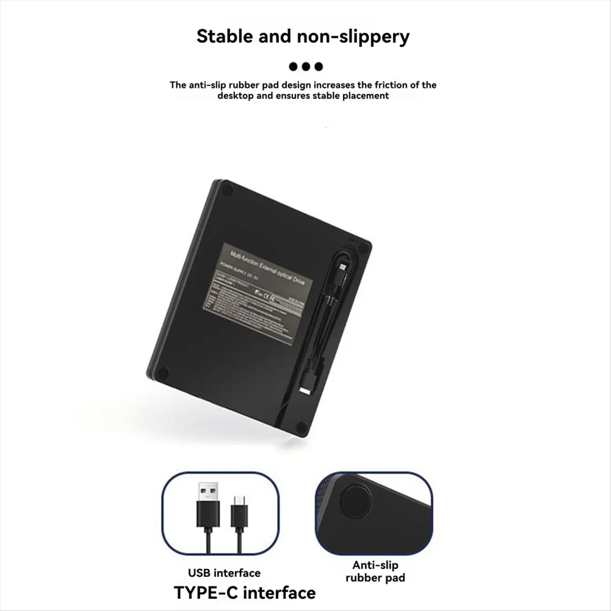 7 in 1 USB3.0 Type-C External CD DVD RW Optical Drive Tray Type DVD Burner Recorder Reader Player for Win 11/10