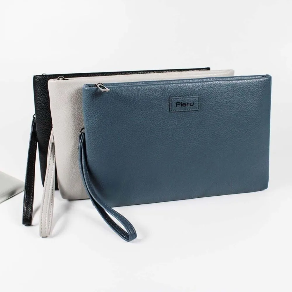 Multifunctional File Folder Bag New Large Capacity Soft Leather Texture Coin Purse Clemence Business Package