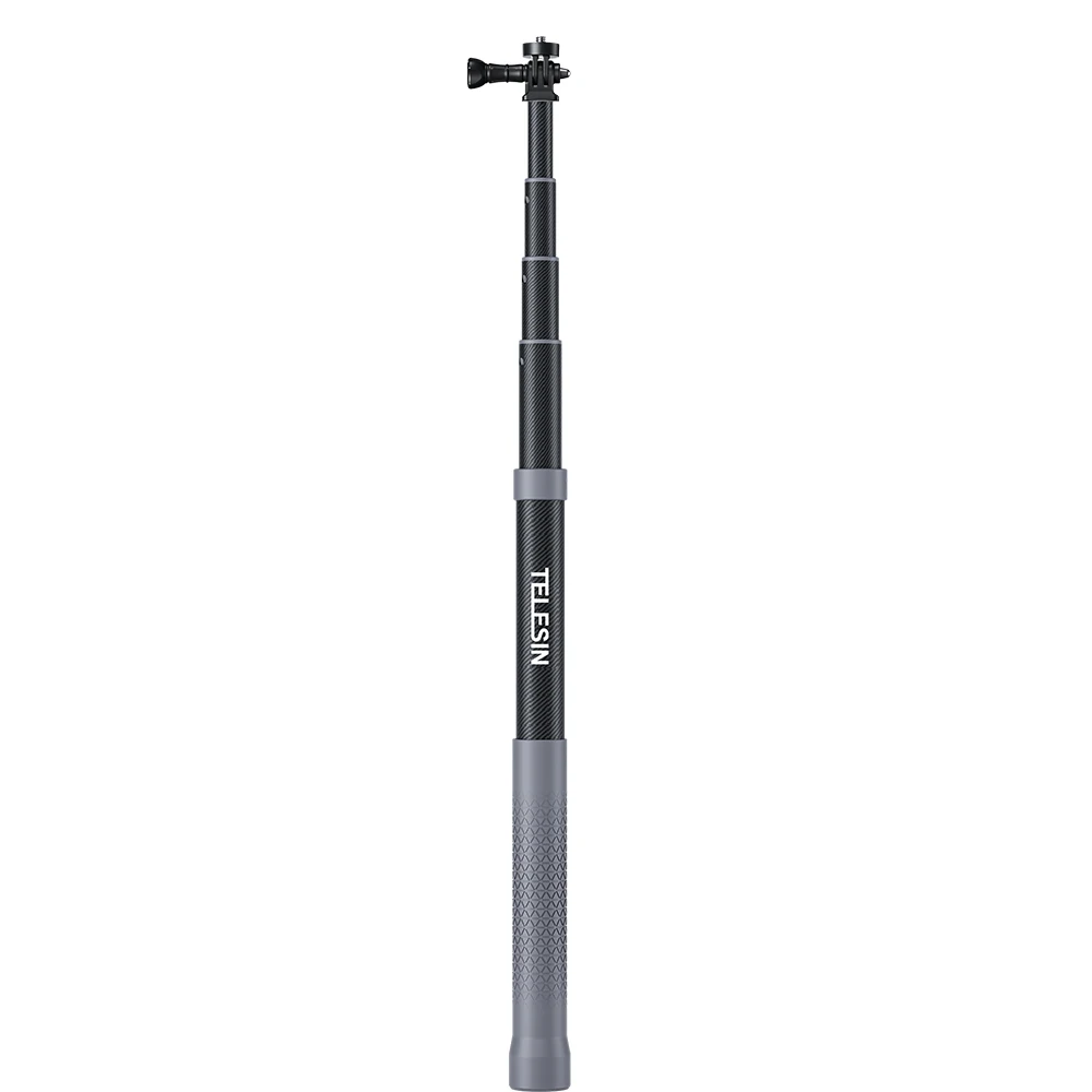 Telesin Extend Carbon Fiber Selfie Stick Flexible Selfie Stick Pole for GoPros Hero 11 and other Action cameras