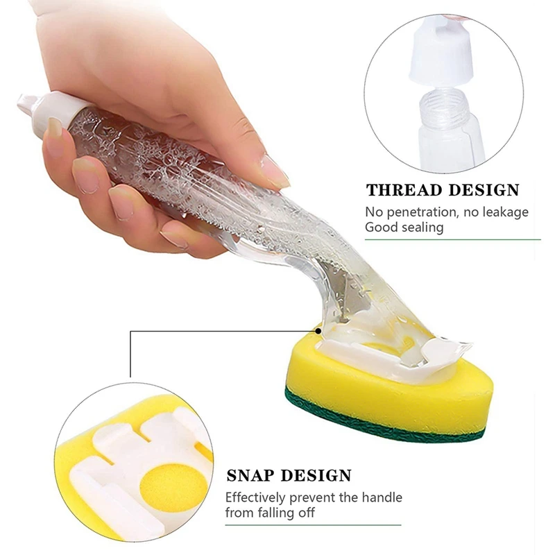 Акция! Сверхпрочная губка для мытья посуды, губка для мытья посуды с ручкой, не царапается и многоразовая раковина (9 шт.)