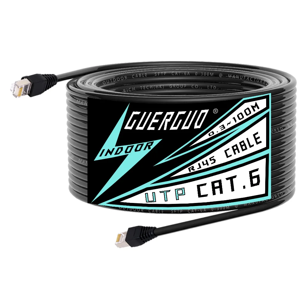 Cabo de extensão Ethernet de rede LAN externa e interna Cabo blindado com conector RJ45 Cat5 CAT6 STP SFTP Stage 0.3M-100M