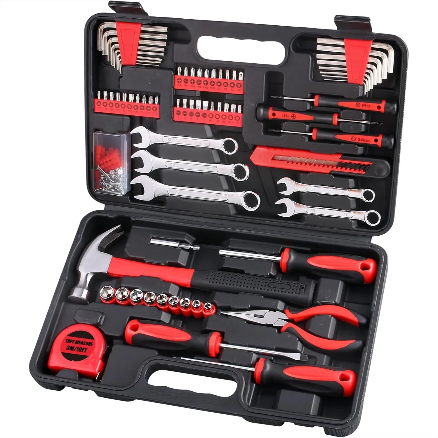 

Multi-Purpose Tool Kit with 175 Pieces in Storage Case for Home and Auto Repairs