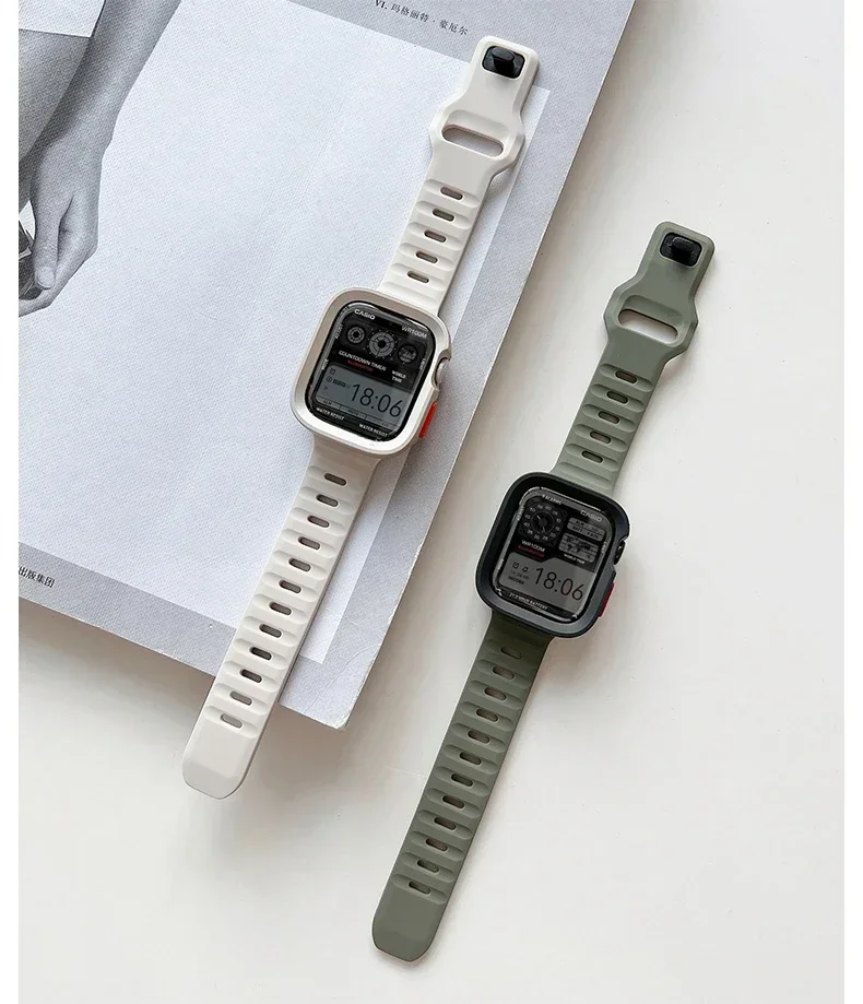 Silicone Case+Strap for Apple Watch Ultra3 49mm Series 11/10 42mm 38 44mm 40mm 45mm 41mm Bracelet Cover for iWatch Series 8 9 7