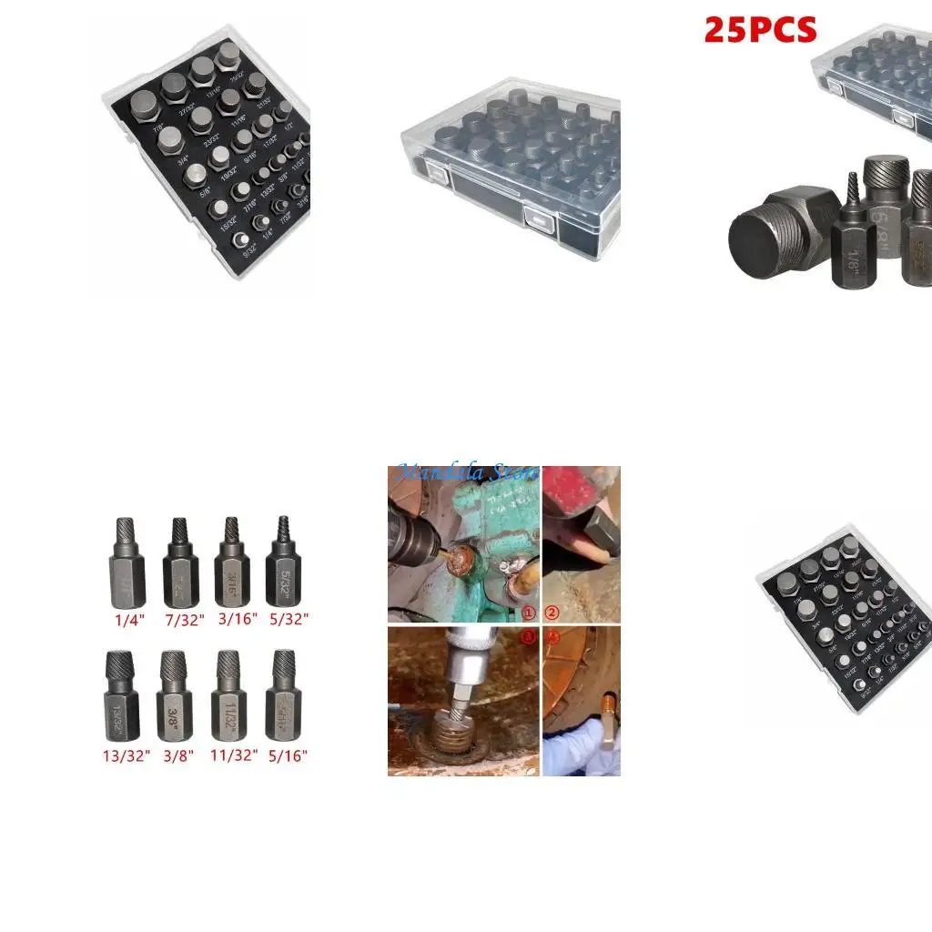 

U2JC Screw Extractor Set for Removing Tricky, Stripped. Damaged, Broken Screws, Bolts