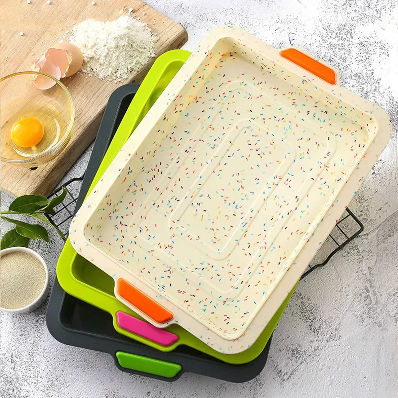 Square Silicone Baking Tray Pan Mold Pan Bread Cake Mold Bakeware Mould DIY Pan Form High Temperature Resistant Cake Tool