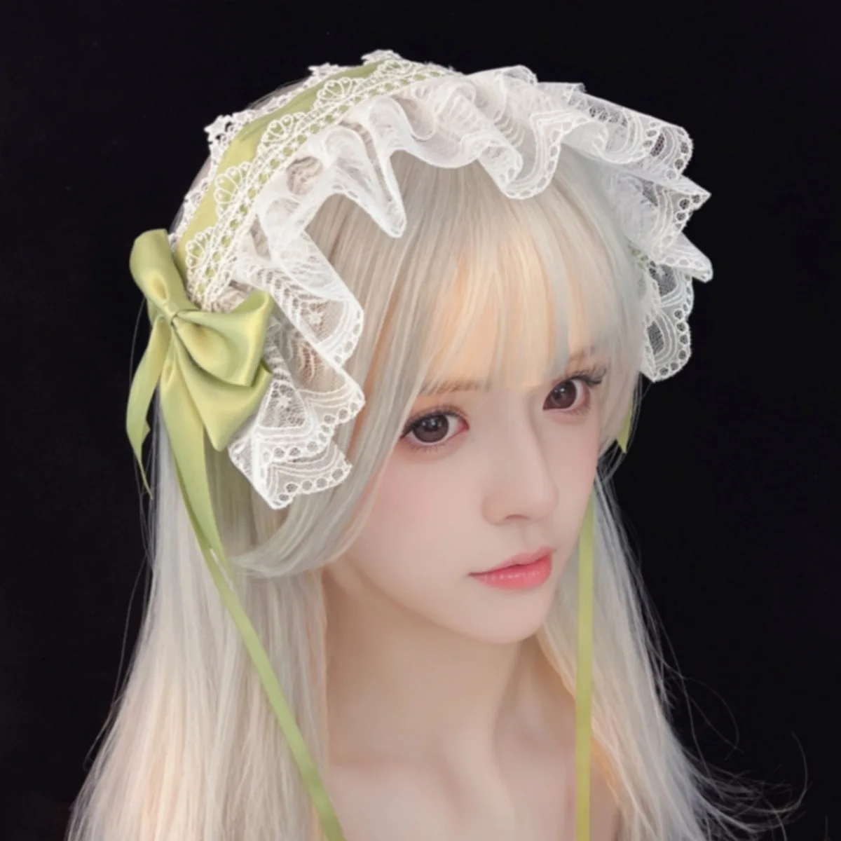 Lolita Headdress, Headband, Bow, Lace, Lolita Accessories, Multi-colored, Sweet, Japanese Lo-sama, Maid, Versatile Head
