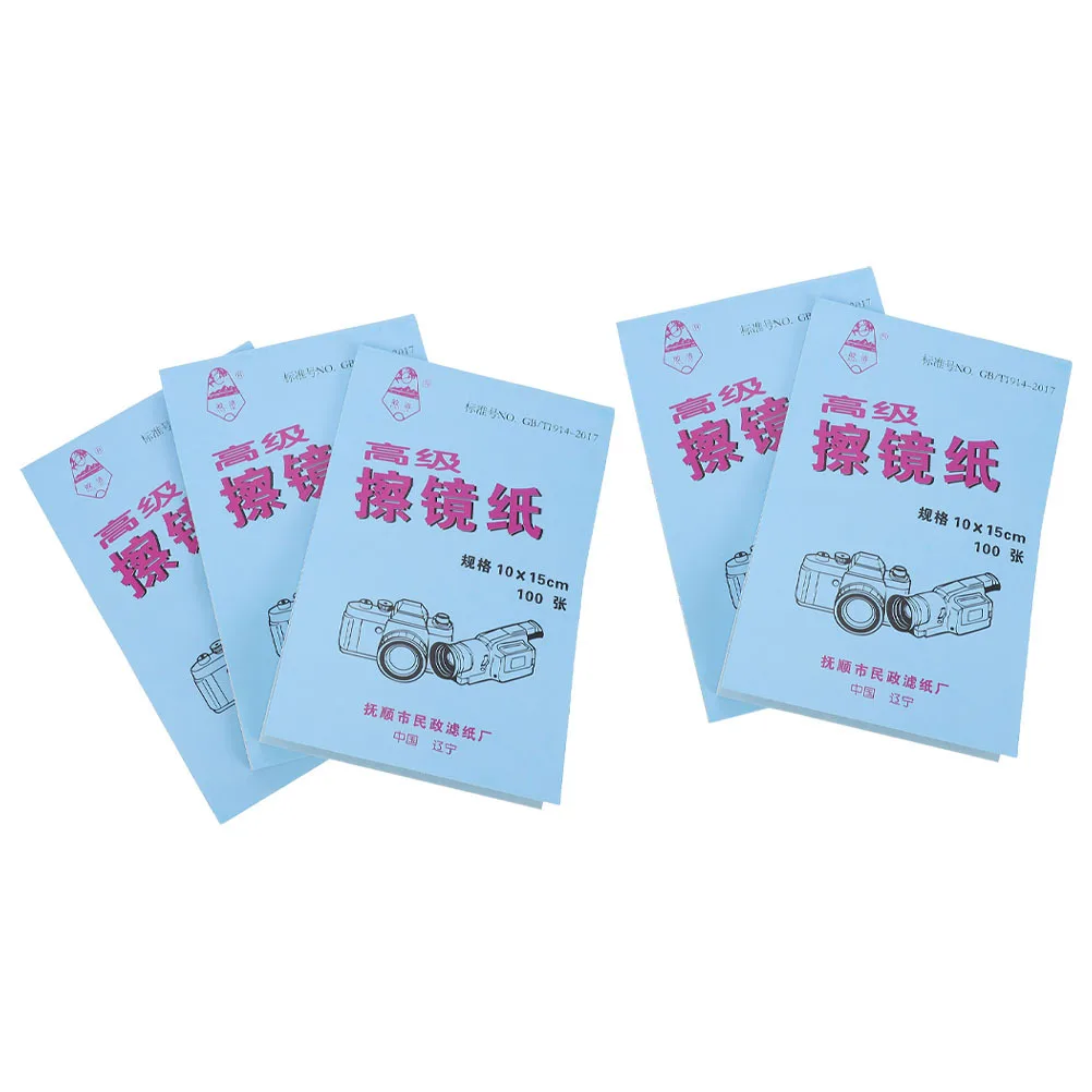 

5 Books Lens Cleaning Paper Scratch Resistant for Eyeglasses Camera Screens Phone Maintenance Camera Sensor Cleaning Kit