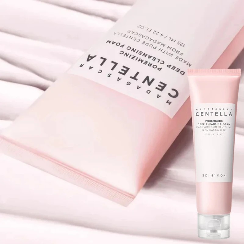 Kit de limpeza facial madagascar centella espuma, óleo de limpeza suave e porosização rápida argila vara máscara dupla conjunto de limpeza