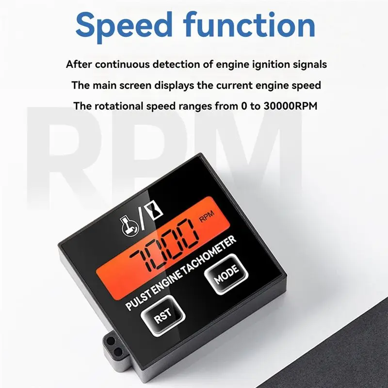 Ingenious-Tachometer Hour Meter Backlight Display RPM Digital Display Battery Replaceable Handheld Induction Chainsaw Lawnmover