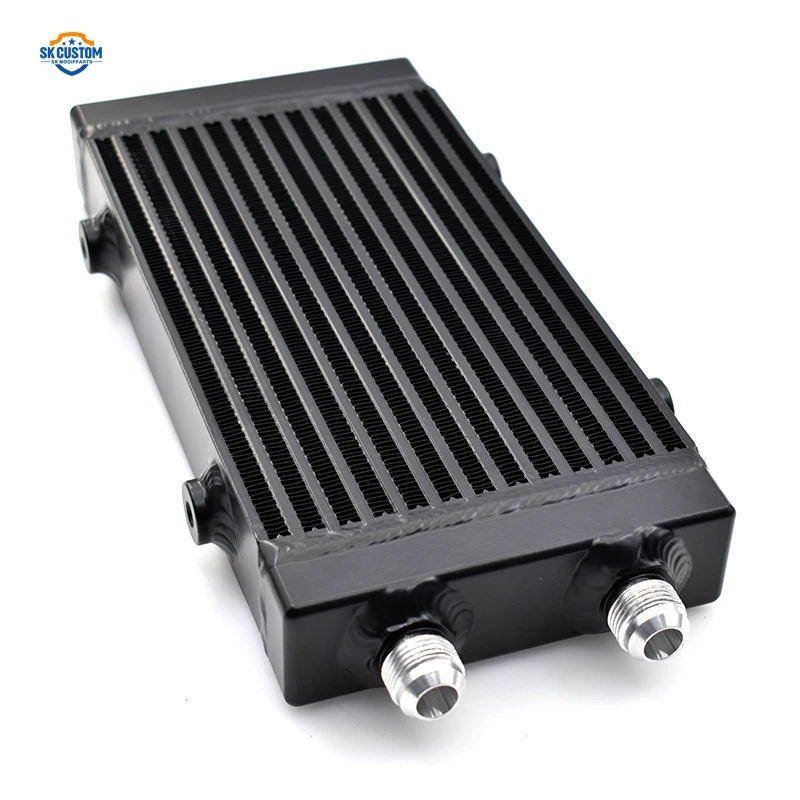 유니버설 AN10 7/8-14 UNF 알루미늄 소형 듀얼 패스 바 앤 플레이트 오일 쿨러 열교환기