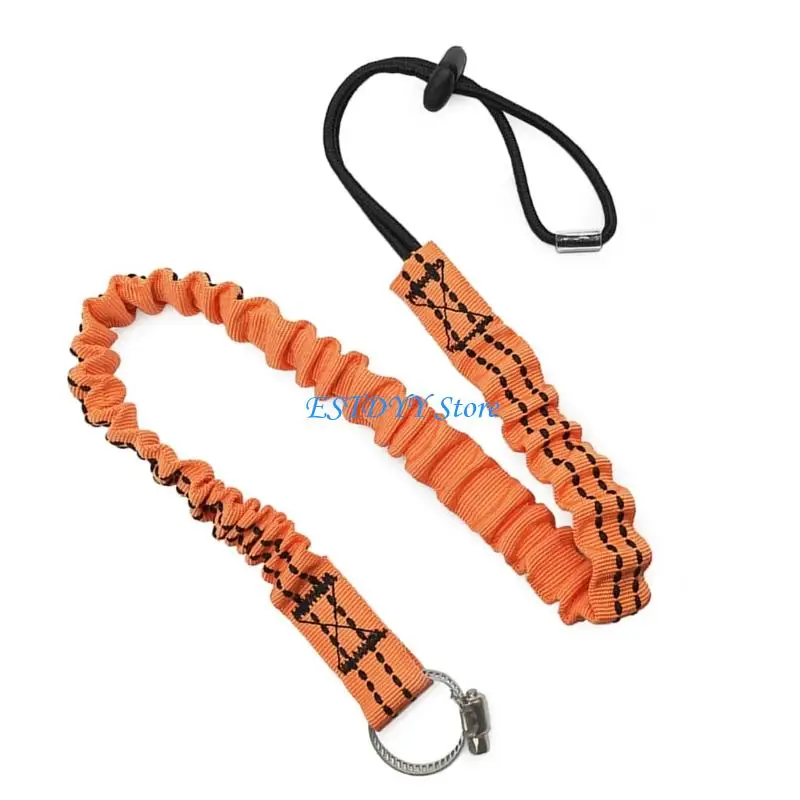 Cordón herramientas portátil G6DE con abrazaderas manguera fijas, cuerda seguridad gruesa, correas elásticas cordón