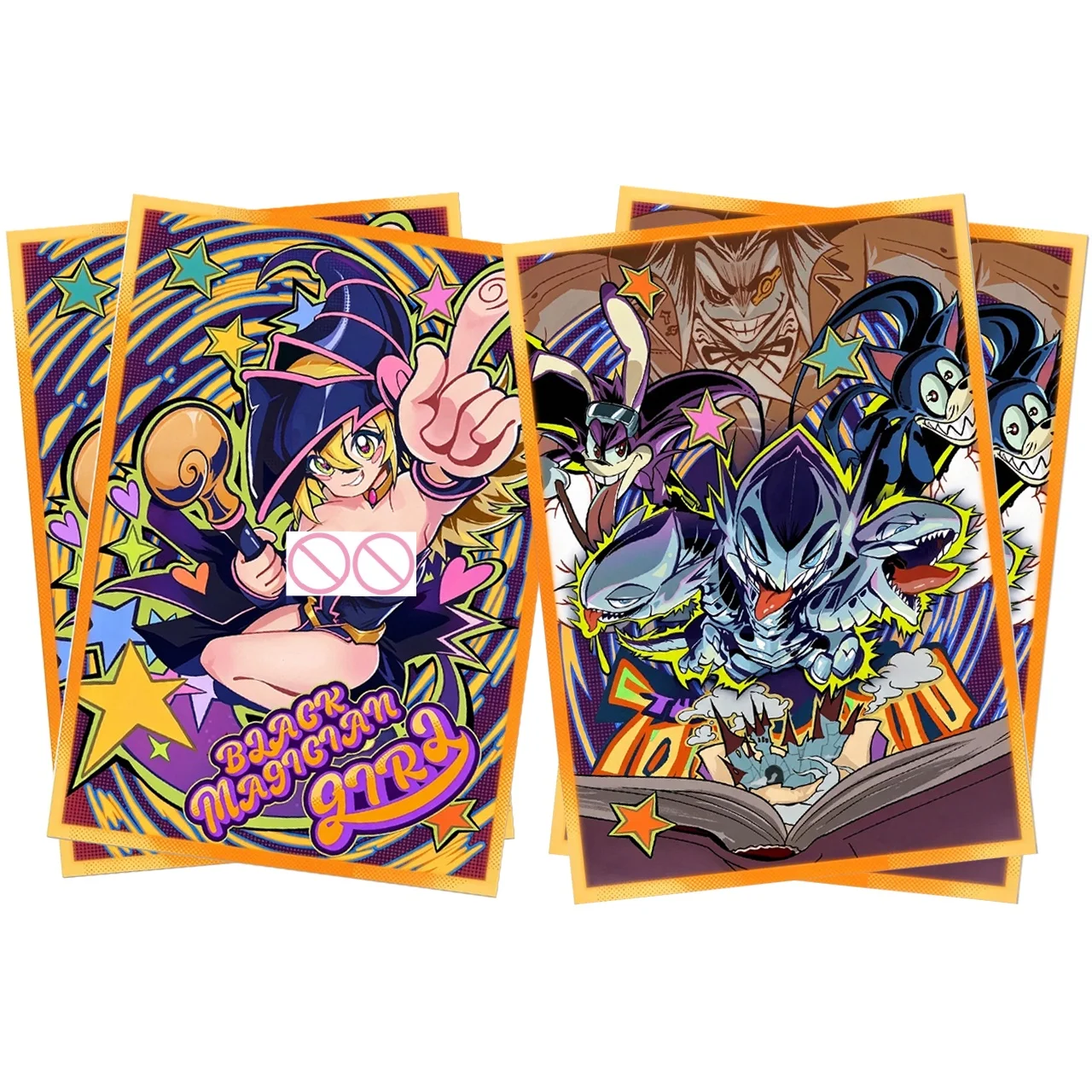 Yu-Gi-Oh！Black Magician Girl/Moon Monsters Laser Flash Card Cover Toon Blue Eyes Ultimate Dragon Game Card Protective Cover Toy