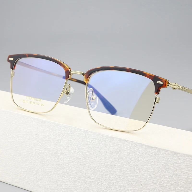 

2025 New Titanium Frame Polygonal Glasses Frame Men Acetate Eyebrow Frame Fashionable Glasses Women Light Luxury Vintage Eyewear