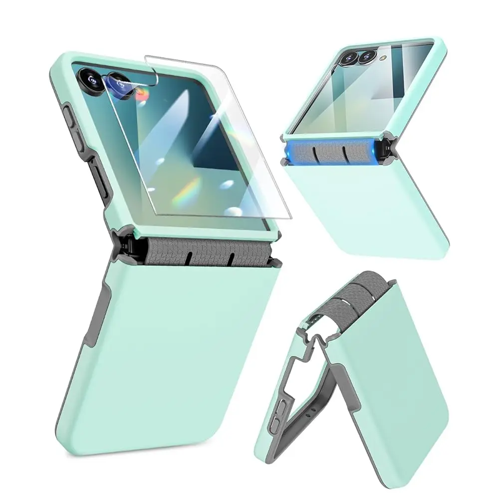 

[Upgrade] for Samsung Galaxy Z Flip 7 Case [Wireless Charging Compatible][Hinge Protection] [Screen Protector] Women Men Sho