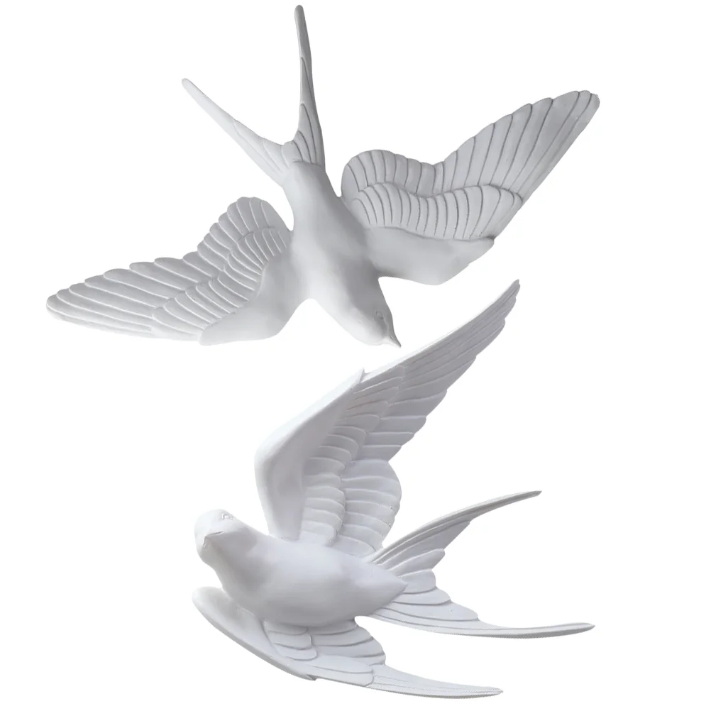 

2 Pcs Bird Wall Decor Decoration Pendant Pigeon Artificial Adornment Standing Ornaments