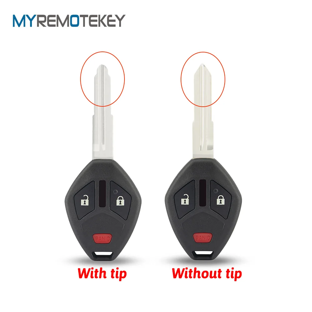 

REMTEKEY Remote head key shell 2 button with panic MIT3 blade for 2007-2017 Mitsubishi Outlander Mirage