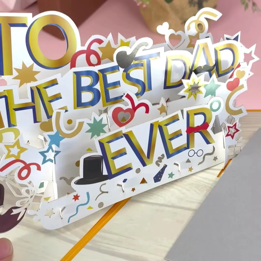 Imagen 3: Tarjetas de felicitación emergentes 3D para el día del padre con sobre