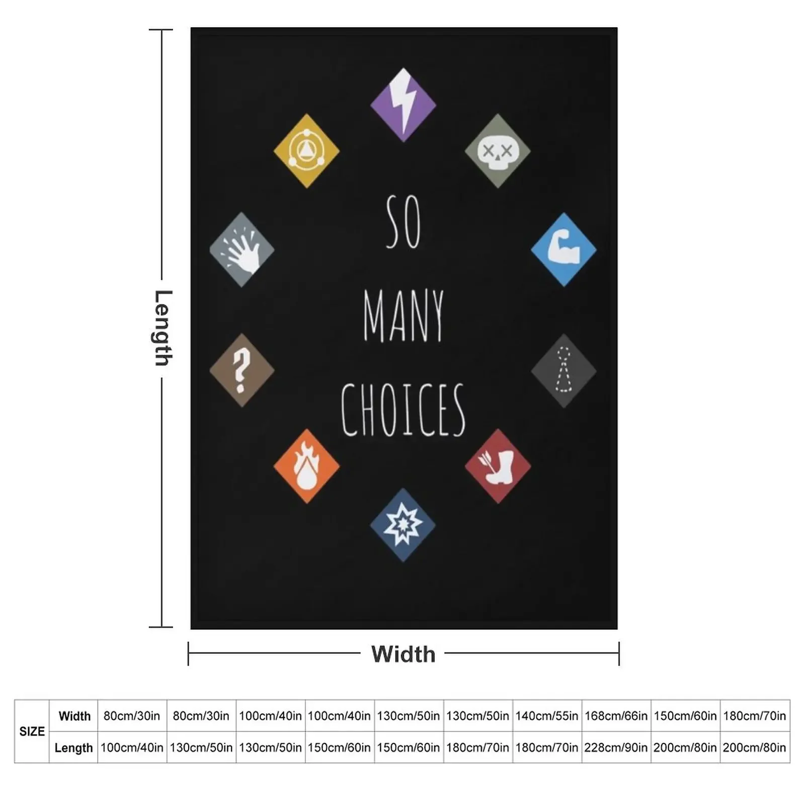 Gloomhaven So Many Choices - Board Game Inspired Graphic - Tabletop Gaming Throw Blanket Thermal Luxury Thicken Blankets