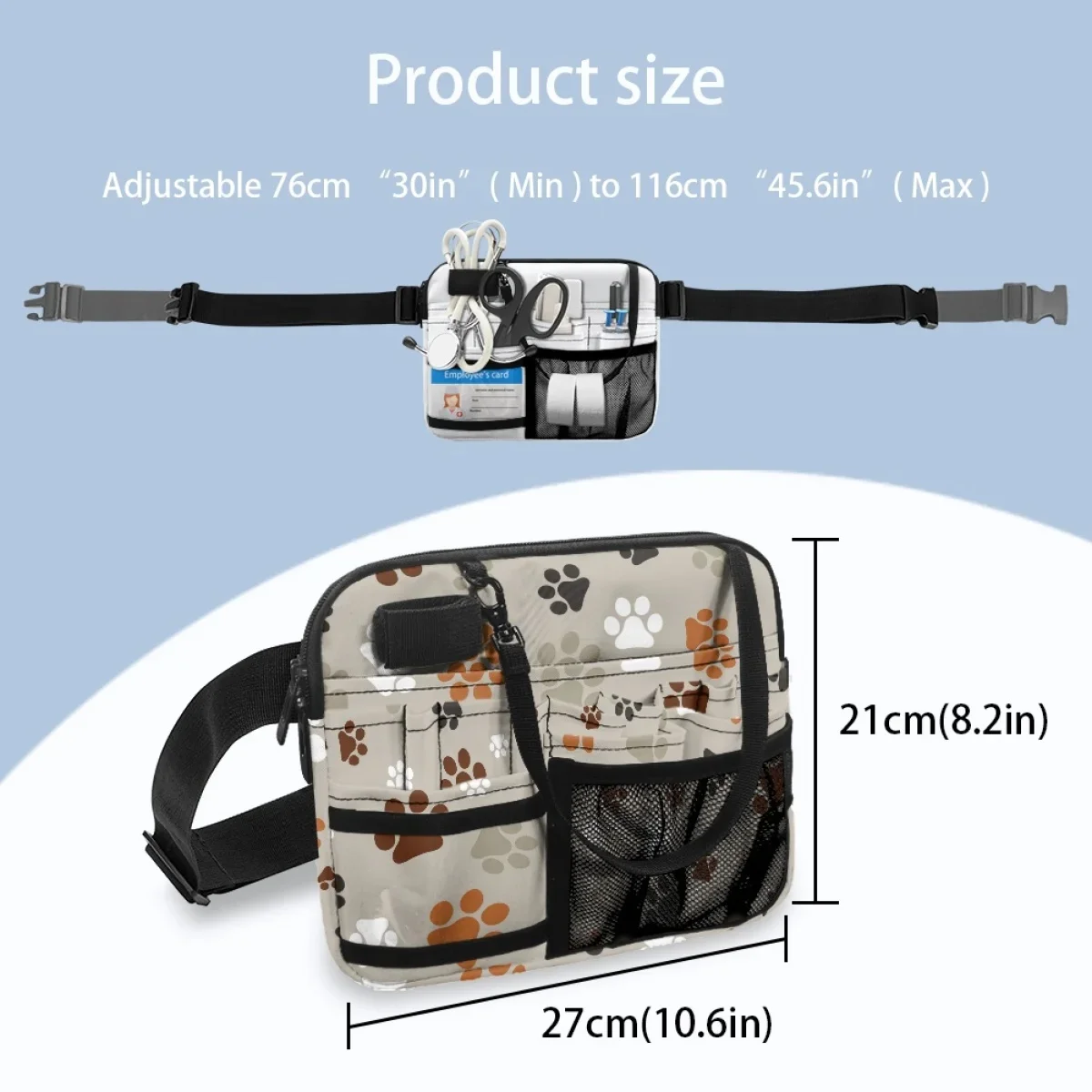 Animal Dog Paw Designer Waist Bag Gift Practical Multi-Compartment and Tape Holder Nursing Fanny Pack Medical Cangurera Mujer