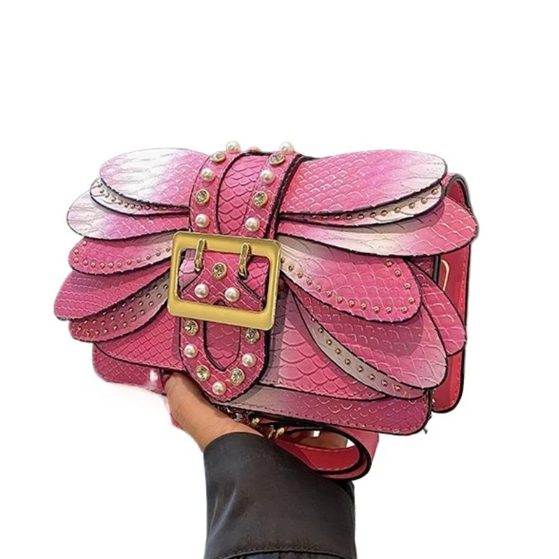 

High-value Internet Celebrity Butterfly Wings Women's Bag Shoulder Crossbody Willow Nails Chain Bag Fashion Trend Dual-purpose