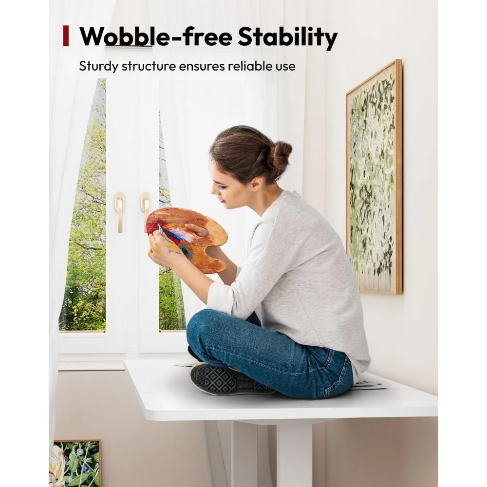 ارتفاع كهربائي قابل للتعديل مكتب قائم 79 × 32 بوصة إطار أبيض مكتب مكتب منزلي مع لوحة ربط لمحطة العمل المريحة