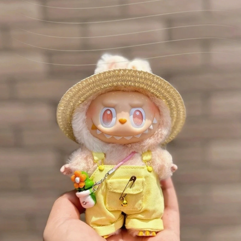 Für Labubu Puppenkleidung Badeanzug Niedliche Hai Hausschuhe 15-17 cm Labubu Brille Strohhut Idol Star Puppen Zubehör Urlaubsgeschenke