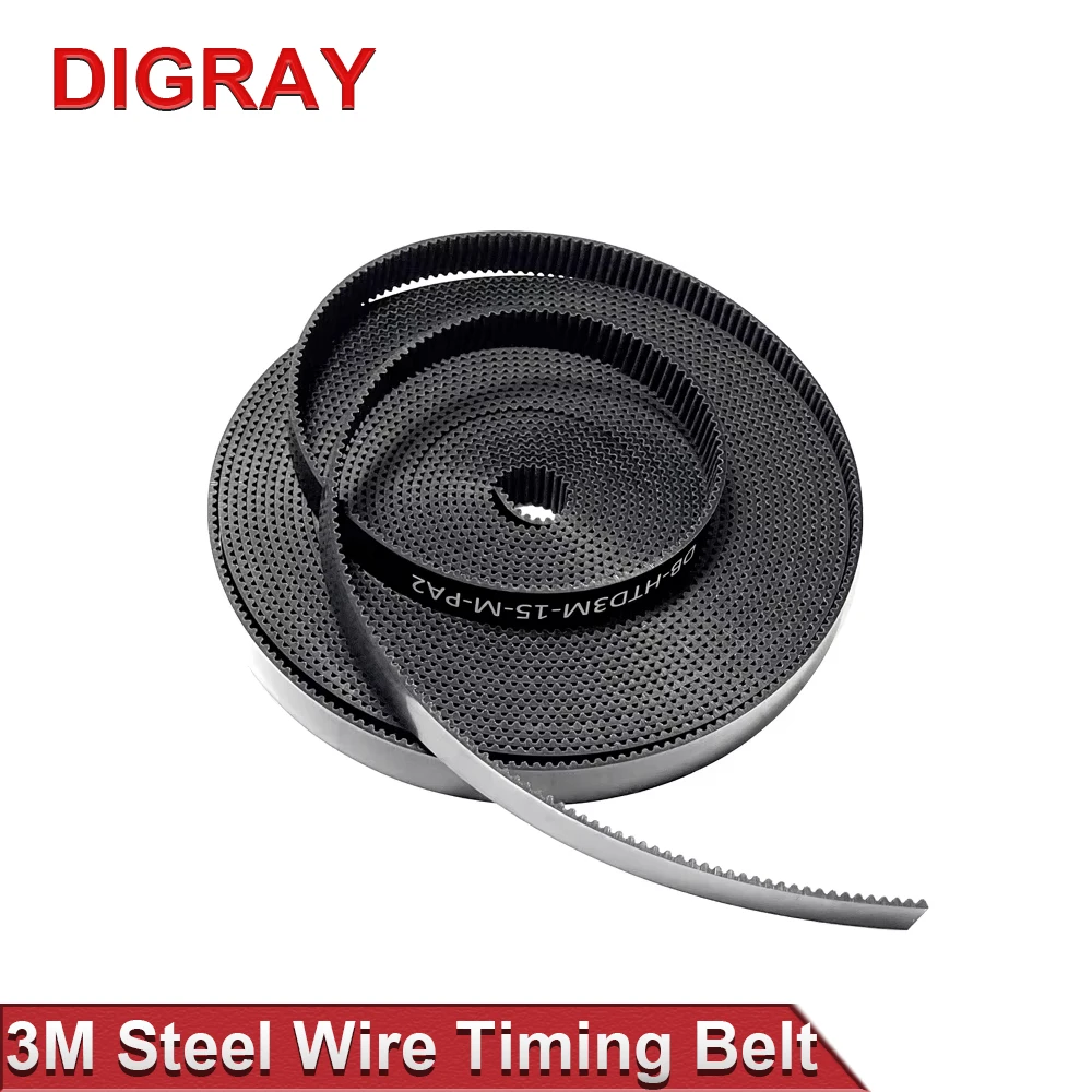 DIGRAY HTD 3M Steel Wire Gear Open Transmission Timing Belt Width 15mm 20mm Suitable For Laser Machine