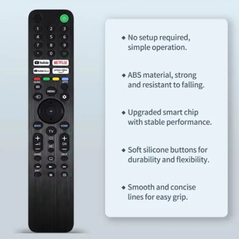 (NO VOICE)New RMF-TX520P Replacement Remote Control for Sony Bravia LCD TV KD-43X80J KD-50X80J KD-55X80J KD-55X85J KD-65X80J