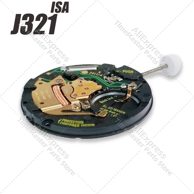 ISA J321/103 movimiento de cuarzo 3 manecillas fecha piezas de reloj reparación accesorios reemplazo