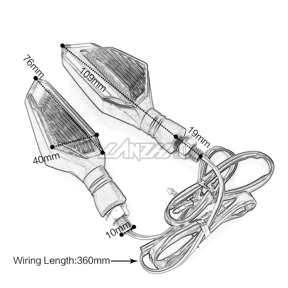 Par motocicleta led turn signal lâmpadas esquerda direita sinais de luzes diurnas indicadores pisca universal para honda kawasaki