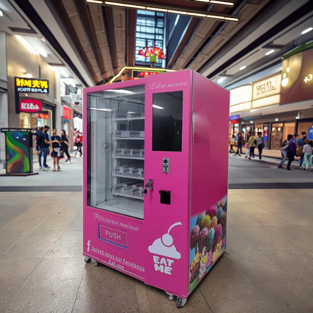 FOODLINE Space Saving Snack Drink Vendor Transparent Display Window Auto Stop Overheat Safe Retail Gear