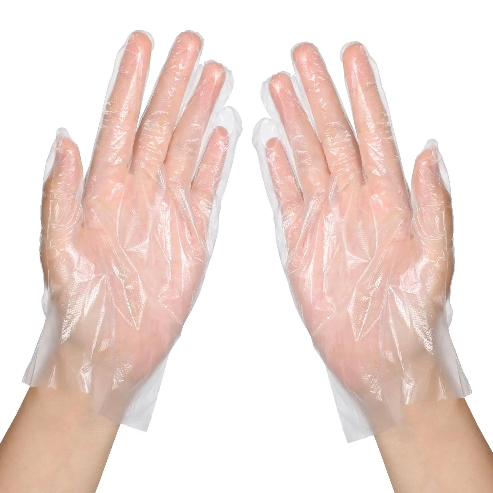 

100Pcs Disposable Plastic Gloves Kids Latex Free Pe Gloves Protective Kitchen Restaurant Medical Safety Gloves