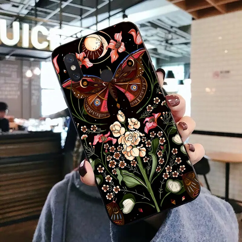 Forest Magical Moth Thistle Phone Case For Xiaomi Mi 5X 8 9 10 11 12 Lite Pro 10T PocoX3pro PocoM3 Note 10 Pro Lite