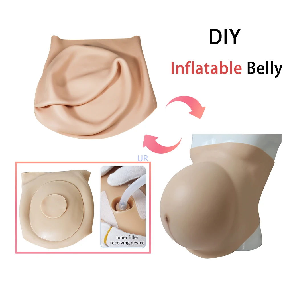 

Inflatable DIY Realistic Silicone Belly Fake Pregnant Belly Costume For Woman Cosplay Props Artificial Baby Tummy Pregnancy