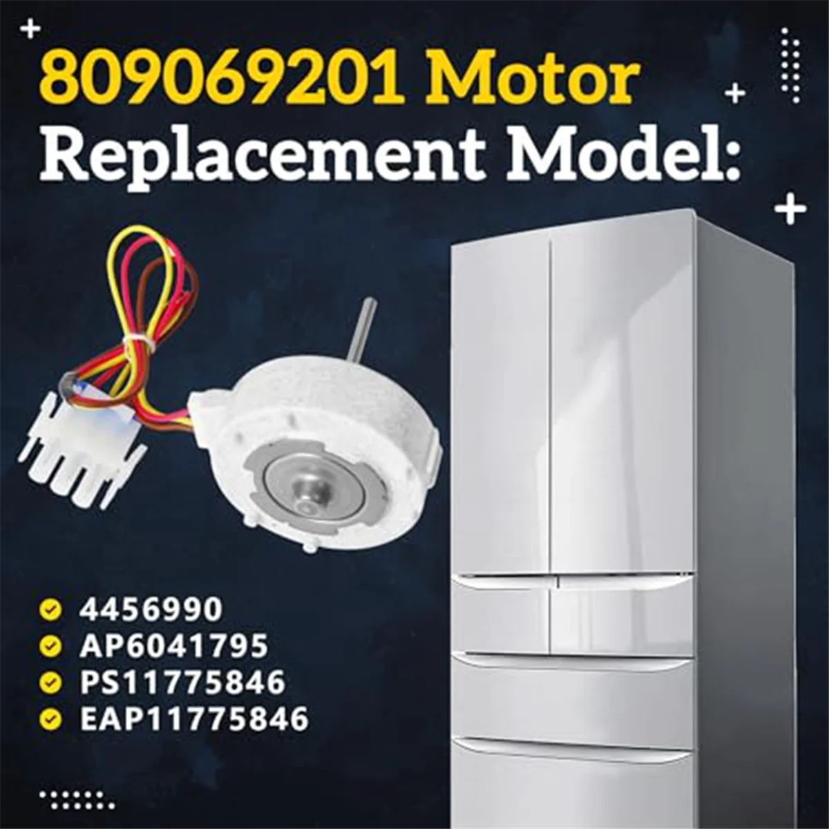 

Новый двигатель вентилятора испарителя 809069201 AP6041795 для Frigidaire, Kenmore, Electrolux DGHD2361, 253.70342 4456990, PS11775846