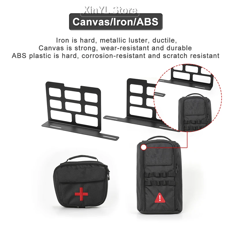 Car Trunk Rack Bracket Shelf Vertical Tool First Aid Kit Storage Bag for Jeep Wrangler JK JL BJ40L BJ40 plus Car Accessories
