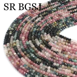 2x4mm Wholesale Faceted Rondelle Small Mini Loose Gems Natural Stone Spacer Tourmaline Beads