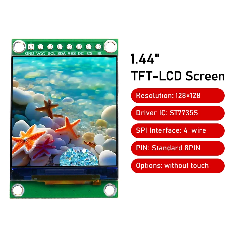 

1.44-inch TFT color screen SPI serial port LCD module 128 * 128 LCD display screen st7735 driver
