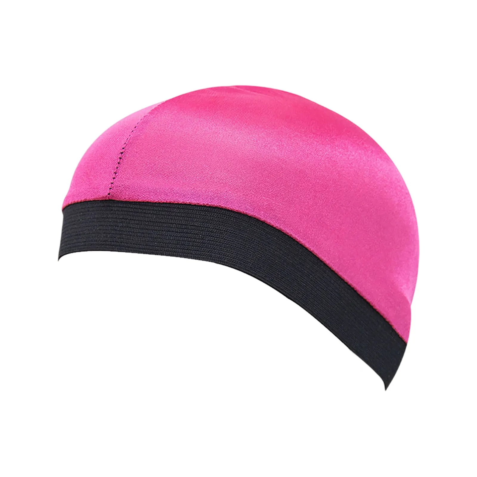Fashion Silk Bottom Cap Elastic Breathable Turban Hat Men Soft Headwear Men Solid Color Silky Wave Cap Bonnet Accessories
