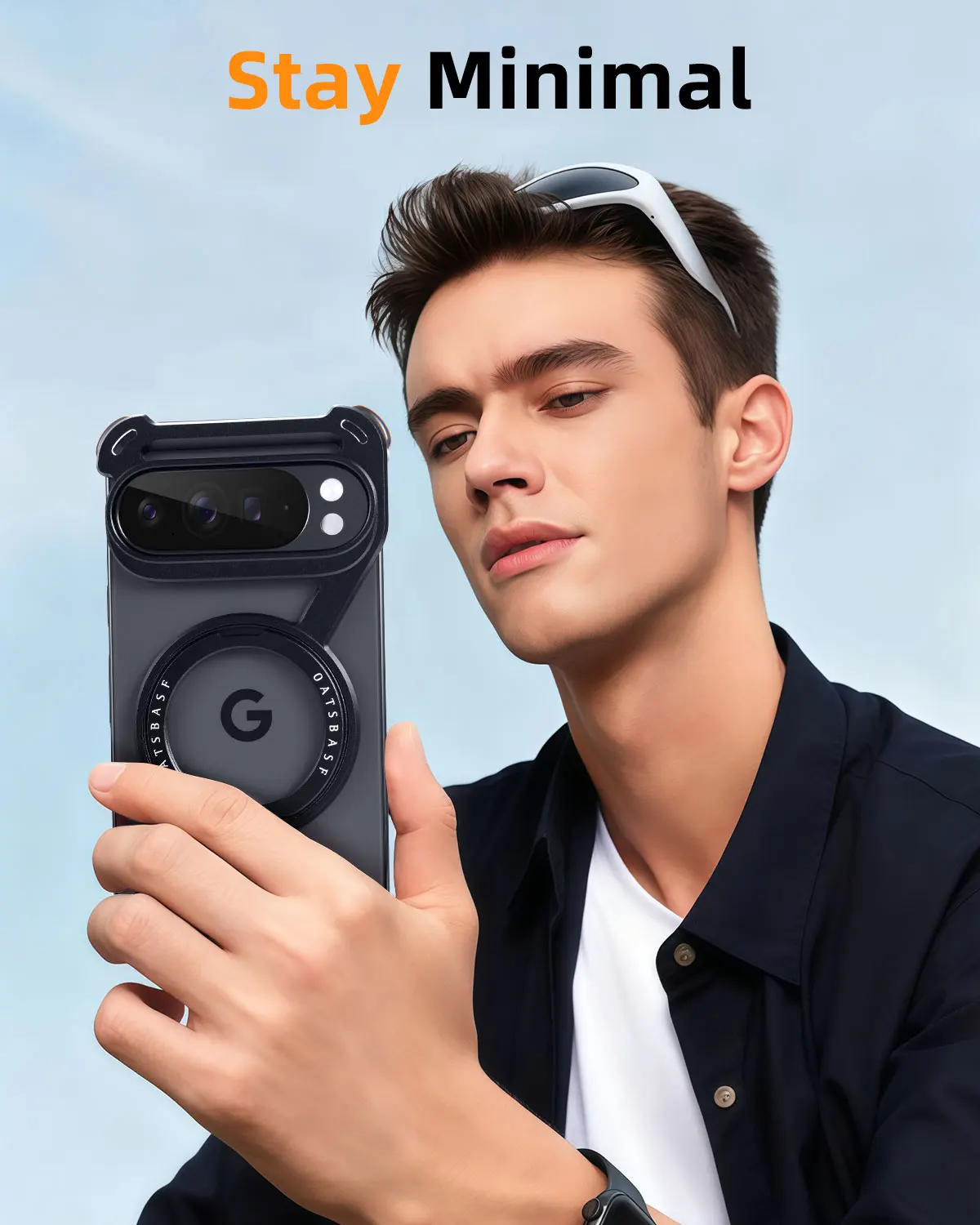 Oatsbasf Metalowe etui bezramkowe na telefon Google Pixel 10 Pro/10 Pro XL z podstawką 360 ° Obrotowa magnetyczna osłona do bezprzewodowego ładowania — zdjęcie produktu 6
